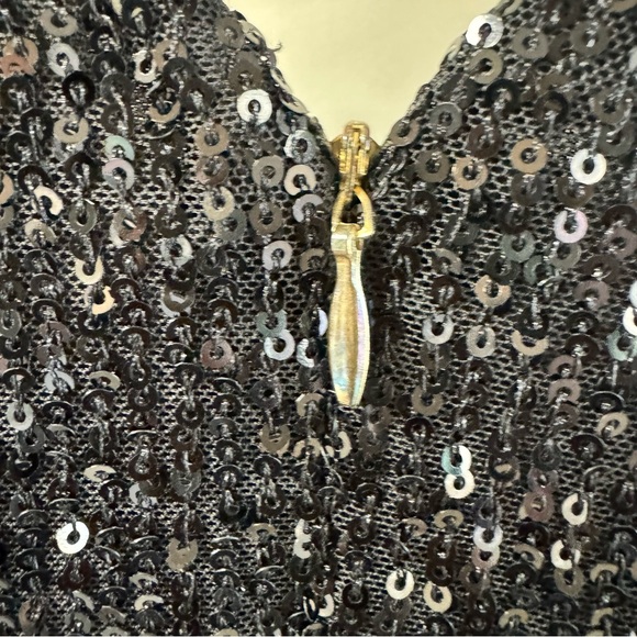 Draper James Sleeveless Black Sequin Midi Dress Size 2 - Picture 12 of 12